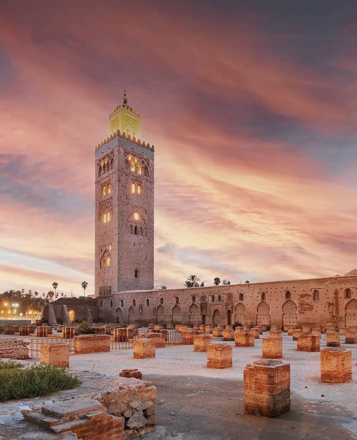 Iconic Koutoubia Mosque in Marrakech.